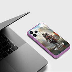 Чехол iPhone 11 Pro матовый Assassins creed game poster, цвет: 3D-фиолетовый — фото 2