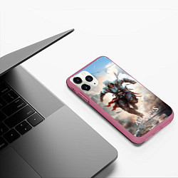 Чехол iPhone 11 Pro матовый Assassins creed паркур, цвет: 3D-малиновый — фото 2