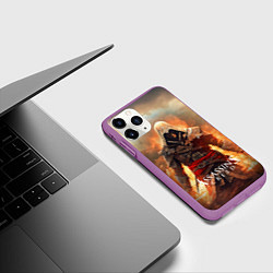Чехол iPhone 11 Pro матовый Assassins creed старый город, цвет: 3D-фиолетовый — фото 2