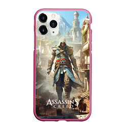 Чехол iPhone 11 Pro матовый Assassins creed старый город, цвет: 3D-малиновый