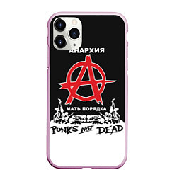 Чехол iPhone 11 Pro матовый Анархия - Punks not dead, цвет: 3D-розовый