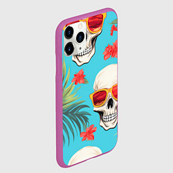 Чехол iPhone 11 Pro матовый Черепа в отпуске, цвет: 3D-фиолетовый — фото 2