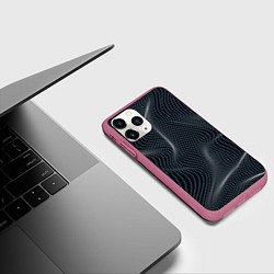 Чехол iPhone 11 Pro матовый Черная аннигиляция, цвет: 3D-малиновый — фото 2
