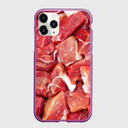 Чехол iPhone 11 Pro матовый Куски мяса, цвет: 3D-фиолетовый