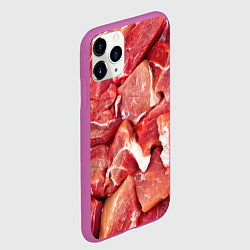 Чехол iPhone 11 Pro матовый Куски мяса, цвет: 3D-фиолетовый — фото 2