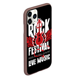 Чехол iPhone 11 Pro матовый Rock festival - live music, цвет: 3D-коричневый — фото 2