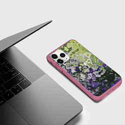 Чехол iPhone 11 Pro матовый Абстрактный эффект ржавчины, цвет: 3D-малиновый — фото 2