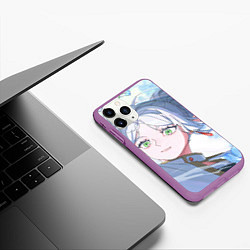 Чехол iPhone 11 Pro матовый Sousou no Frieren Фрирен beautiful smile, цвет: 3D-фиолетовый — фото 2