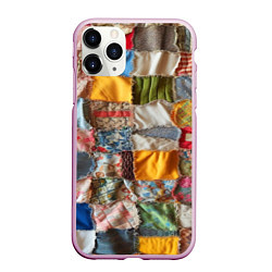 Чехол iPhone 11 Pro матовый Patchwork - ai art, цвет: 3D-розовый