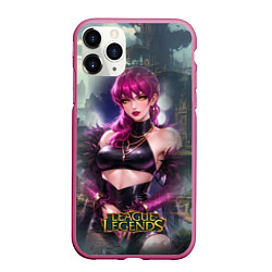 Чехол iPhone 11 Pro матовый League Of Legends Akali Kda, цвет: 3D-малиновый