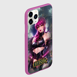 Чехол iPhone 11 Pro матовый League Of Legends Akali Kda, цвет: 3D-фиолетовый — фото 2