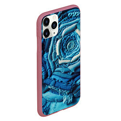 Чехол iPhone 11 Pro матовый Джинсовая роза - нейросеть, цвет: 3D-малиновый — фото 2