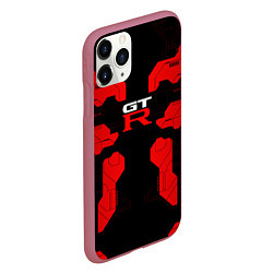 Чехол iPhone 11 Pro матовый Nissan GTR - Cyber red, цвет: 3D-малиновый — фото 2