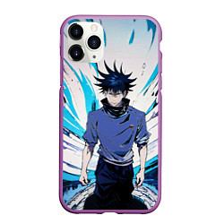 Чехол iPhone 11 Pro матовый Мэгуми Фусигуро из Jujutsu Kaisen абстракция, цвет: 3D-фиолетовый