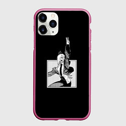 Чехол iPhone 11 Pro матовый Демон крови Пауэр, цвет: 3D-малиновый