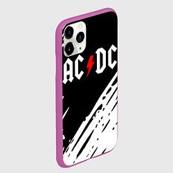 Чехол iPhone 11 Pro матовый Ac dc rock, цвет: 3D-фиолетовый — фото 2