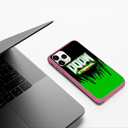 Чехол iPhone 11 Pro матовый Doom, цвет: 3D-малиновый — фото 2