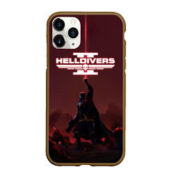 Чехол iPhone 11 Pro матовый Helldivers 2: Адский десантник, цвет: 3D-коричневый