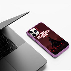 Чехол iPhone 11 Pro матовый Helldivers 2 Адский десантник, цвет: 3D-фиолетовый — фото 2