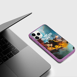 Чехол iPhone 11 Pro матовый Helldivers 2: Art, цвет: 3D-фиолетовый — фото 2