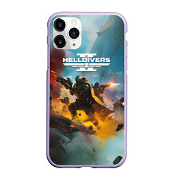 Чехол iPhone 11 Pro матовый Helldivers 2: Art, цвет: 3D-светло-сиреневый