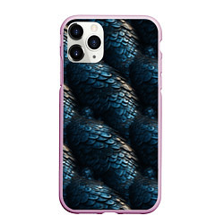 Чехол iPhone 11 Pro матовый Синяя стальная броня, цвет: 3D-розовый