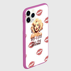 Чехол iPhone 11 Pro матовый Мэрилин Монро пу-буп-пи-ду, цвет: 3D-фиолетовый — фото 2