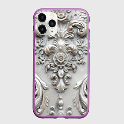 Чехол iPhone 11 Pro матовый Объемный орнамент, цвет: 3D-фиолетовый