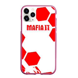 Чехол iPhone 11 Pro матовый Mafia соты красные, цвет: 3D-малиновый