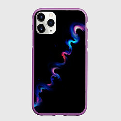Чехол iPhone 11 Pro матовый Звёздный дым, цвет: 3D-фиолетовый