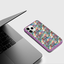 Чехол iPhone 11 Pro матовый Объемная сирень паттерн, цвет: 3D-фиолетовый — фото 2
