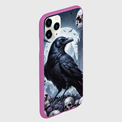 Чехол iPhone 11 Pro матовый Ворон некромант, цвет: 3D-фиолетовый — фото 2