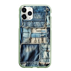 Чехол iPhone 11 Pro матовый Patchwork denim - vogue, цвет: 3D-салатовый