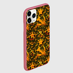 Чехол iPhone 11 Pro матовый Камуфляж в стиле СССР серп и молот, цвет: 3D-малиновый — фото 2