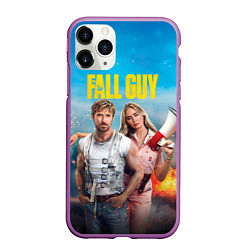 Чехол iPhone 11 Pro матовый Ryan Gosling and Emily Blunt каскадеры, цвет: 3D-фиолетовый