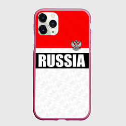 Чехол iPhone 11 Pro матовый Россия - униформа классическая с гербом, цвет: 3D-малиновый