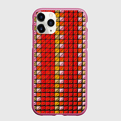 Чехол iPhone 11 Pro матовый Красные плитки, цвет: 3D-малиновый