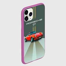 Чехол iPhone 11 Pro матовый Porsche спортивный немецкий автомобиль, цвет: 3D-фиолетовый — фото 2