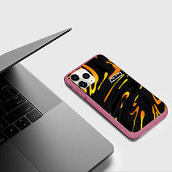 Чехол iPhone 11 Pro матовый KTM - orange liquid, цвет: 3D-малиновый — фото 2