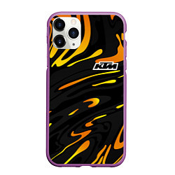 Чехол iPhone 11 Pro матовый KTM - orange liquid, цвет: 3D-фиолетовый