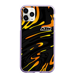 Чехол iPhone 11 Pro матовый KTM - orange liquid, цвет: 3D-светло-сиреневый