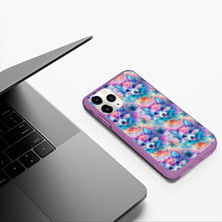 Чехол iPhone 11 Pro матовый Фурри мордочки волчонка, цвет: 3D-фиолетовый — фото 2