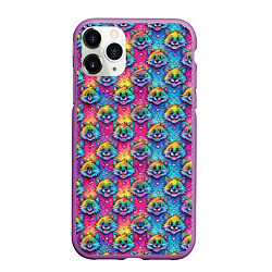 Чехол iPhone 11 Pro матовый Фурри мордочки лисички, цвет: 3D-фиолетовый