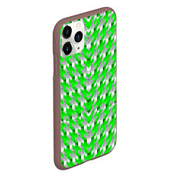 Чехол iPhone 11 Pro матовый Зелёно-белый паттерн, цвет: 3D-коричневый — фото 2