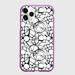 Чехол iPhone 11 Pro матовый Абстрактный нейрографический узор, цвет: 3D-фиолетовый