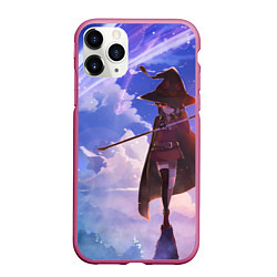 Чехол iPhone 11 Pro матовый Konosuba Мэгумин cute, цвет: 3D-малиновый