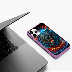 Чехол iPhone 11 Pro матовый Russia bear, цвет: 3D-фиолетовый — фото 2