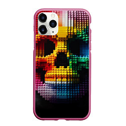 Чехол iPhone 11 Pro матовый Lego skull fantasy - ai art, цвет: 3D-малиновый