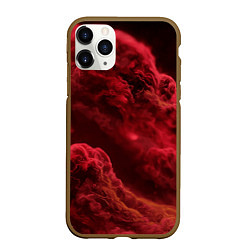 Чехол iPhone 11 Pro матовый Красный густой дым инферно - inferno red, цвет: 3D-коричневый