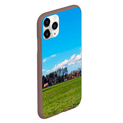 Чехол iPhone 11 Pro матовый Пригородный пейзаж, цвет: 3D-коричневый — фото 2